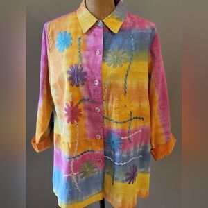 Alex Kim Vintage Cotton-blend Medium Pink Blouse